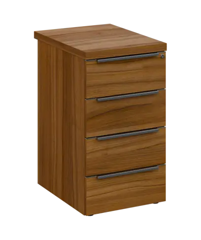 SIKC - 61 kontejner přístavný, 4-zásuvkový, deska 36 mm, centrální zámek, ořech světlý